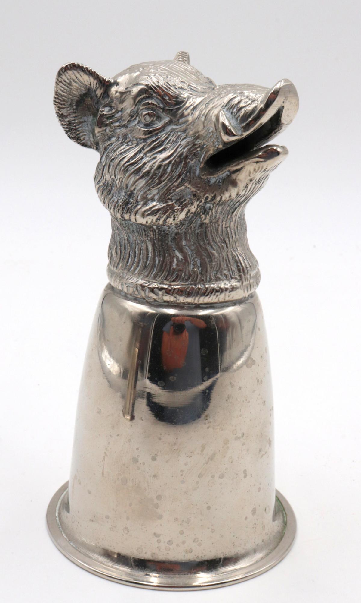 Vintage Gucci Silver Plated Boar Stirrup Cup (1 of 2)