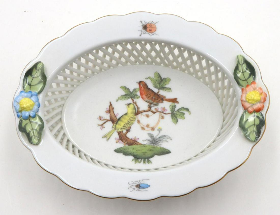Herend "Rothschild" Porcelain Pierced Candy Dish (1 of 3)