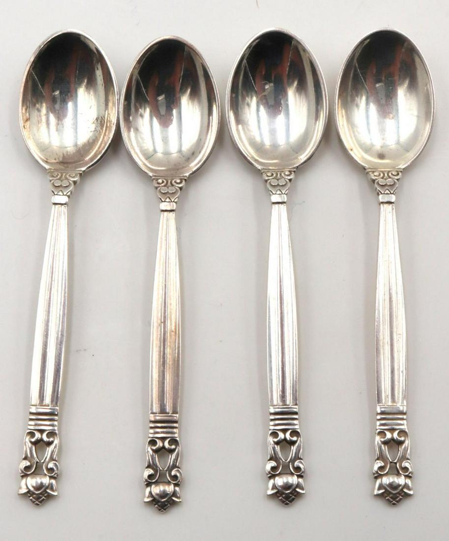 4 Pc. Georg Jensen "Acorn" Sterling Demi-Tasse Spoons (1 of 3)