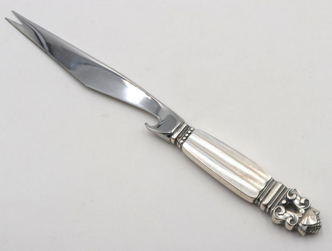 Georg Jensen "Acorn" Sterling Pronged Bar Knife (1 of 3)