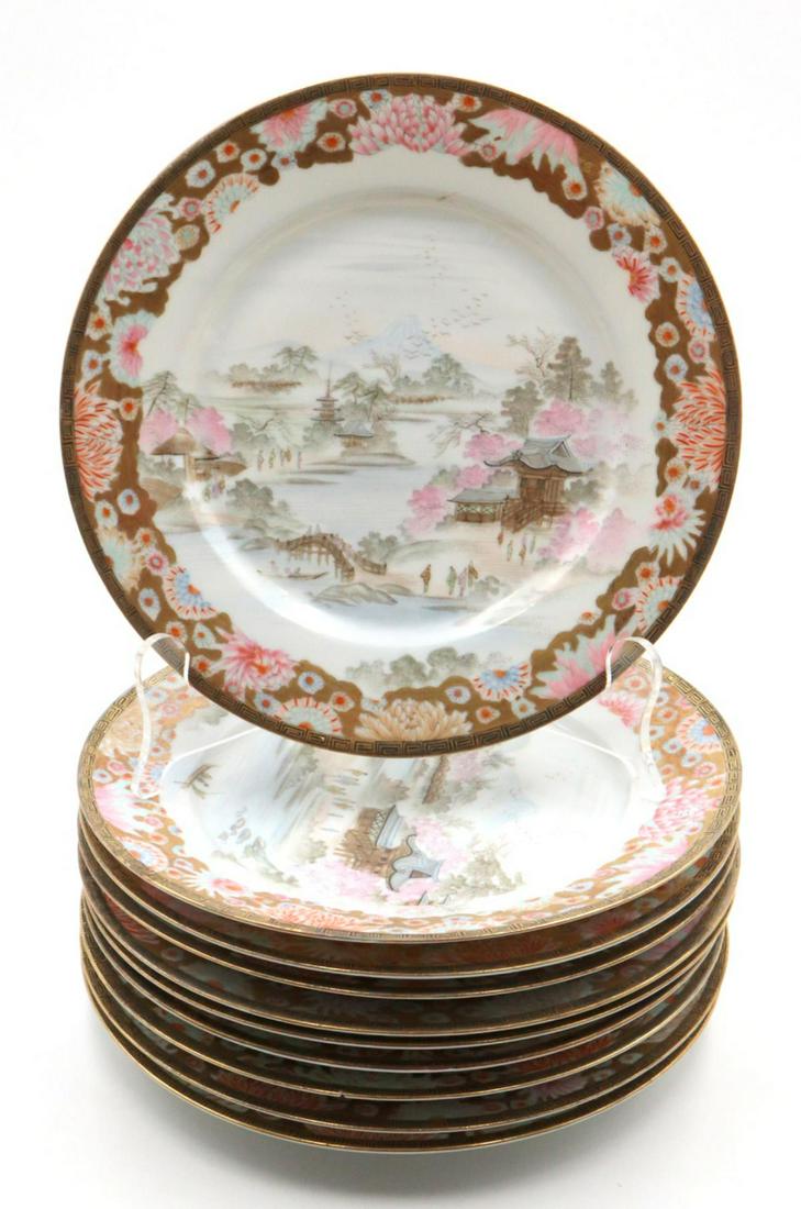 10 Pc. Antique Chinese Hand Painted Porcelain Plates (1 of 3)