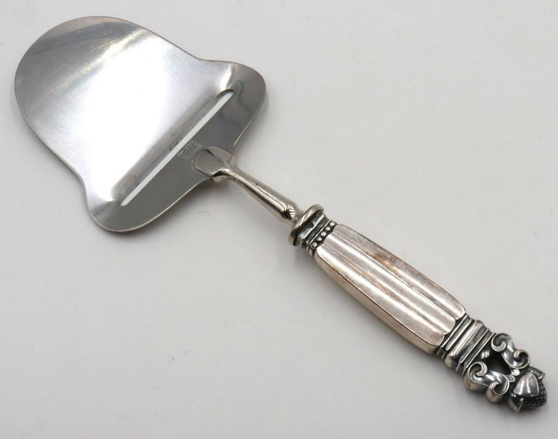 Georg Jensen "Acorn" Sterling Cheese Plane: Georg Jensen "Acorn" Sterling Silver Cheese Plane. Measures approx. - 8 1/4" long.