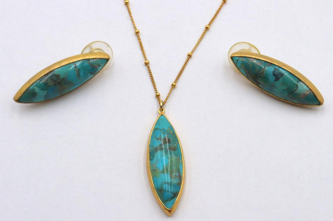 Nina Nguyen Vermeil Sterling & Turquoise Suite (1 of 3)