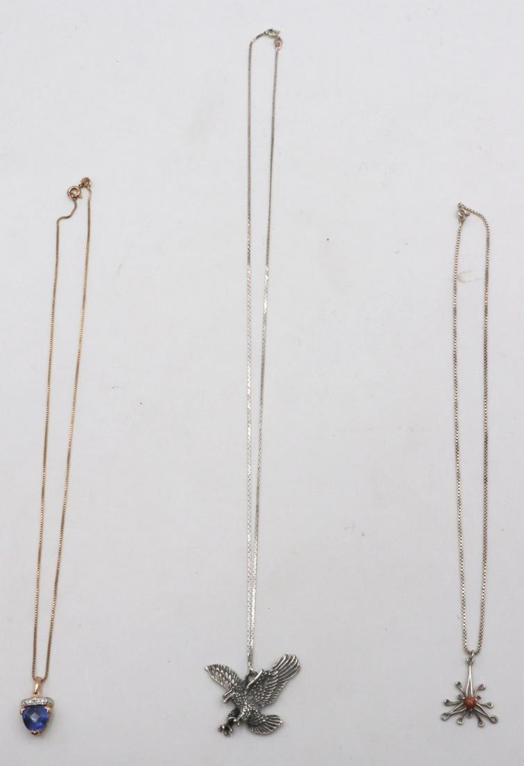 Lot of Three Sterling Necklaces (1 of 2)