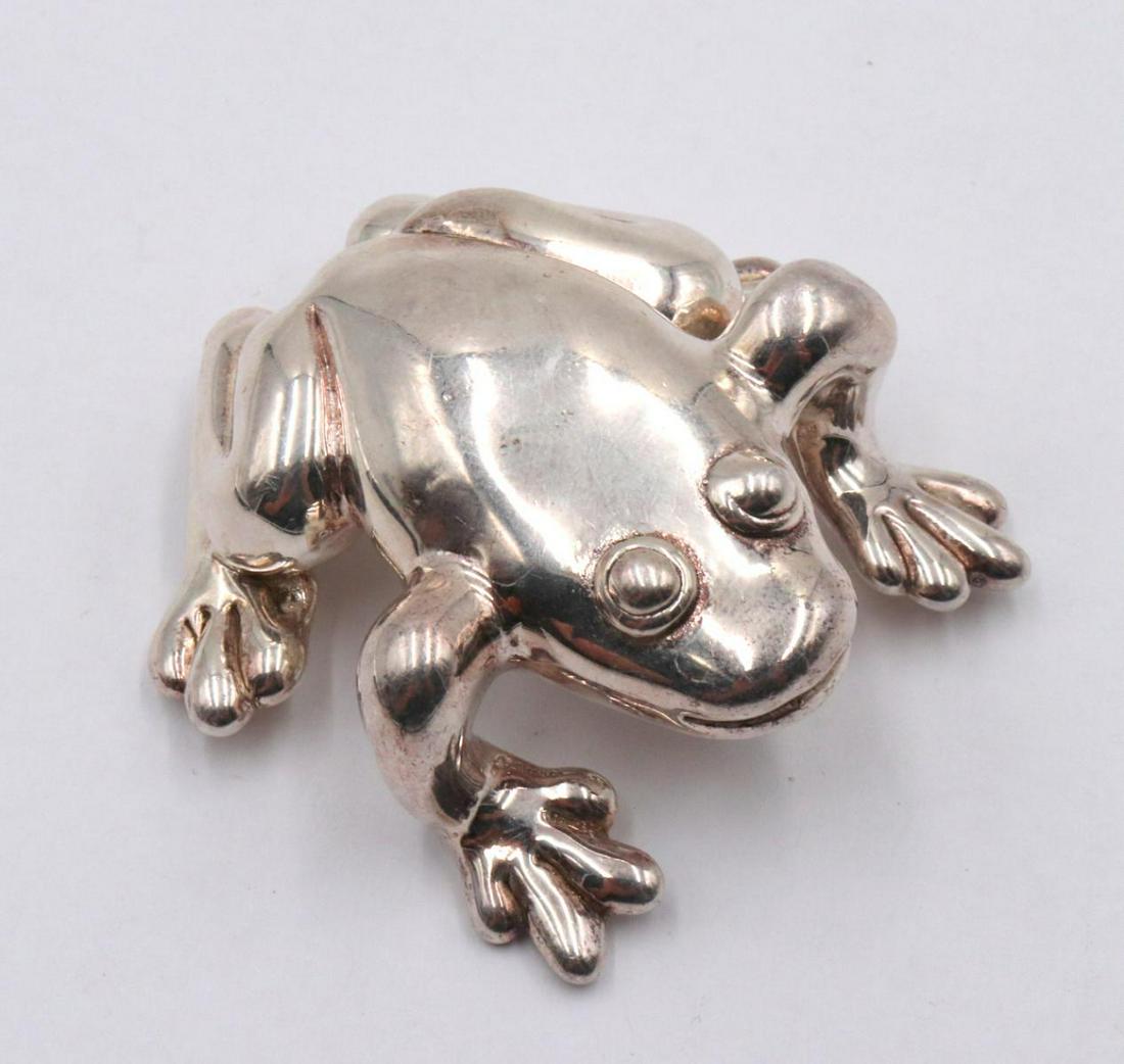 Sterling Silver Frog Brooch (1 of 2)