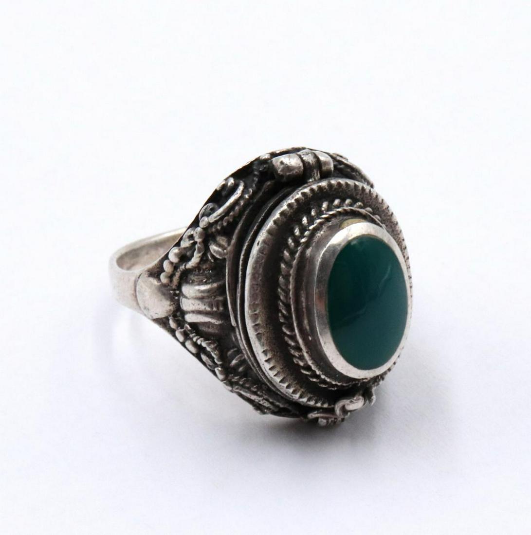 Victorian Ornate Sterling Poison Ring (1 of 2)