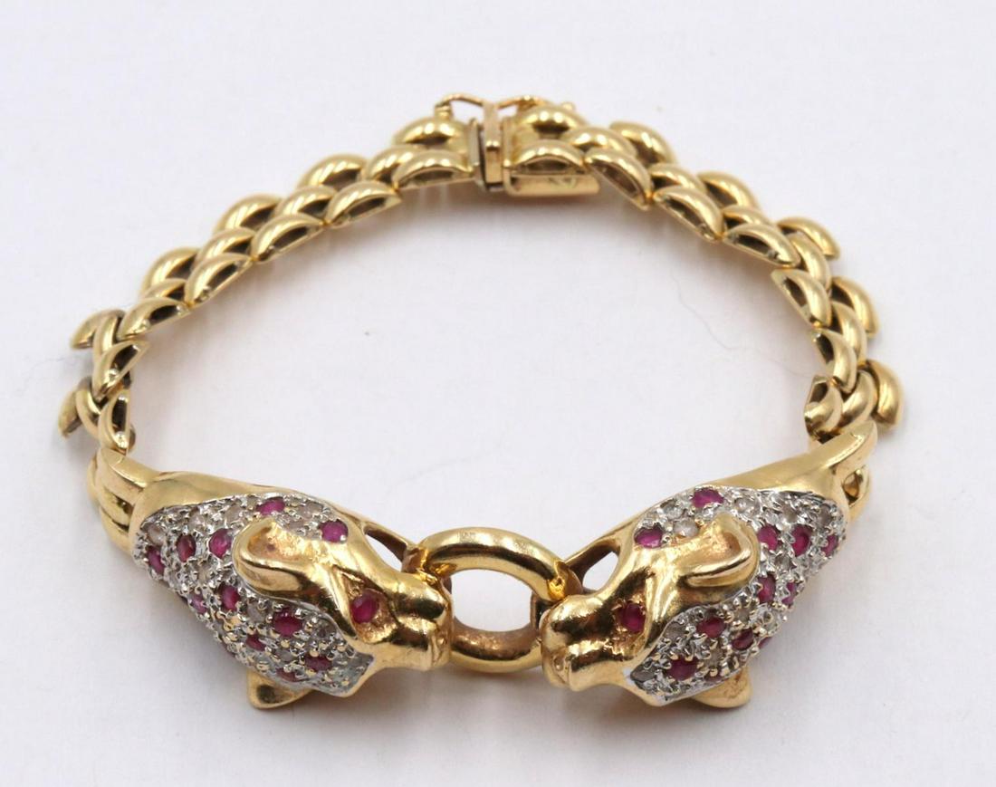 18Kt Yellow Gold Ruby & Diamond Bracelet (1 of 3)