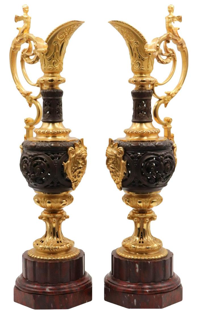 Antique French Dore Bronze Ewers (1 of 10)