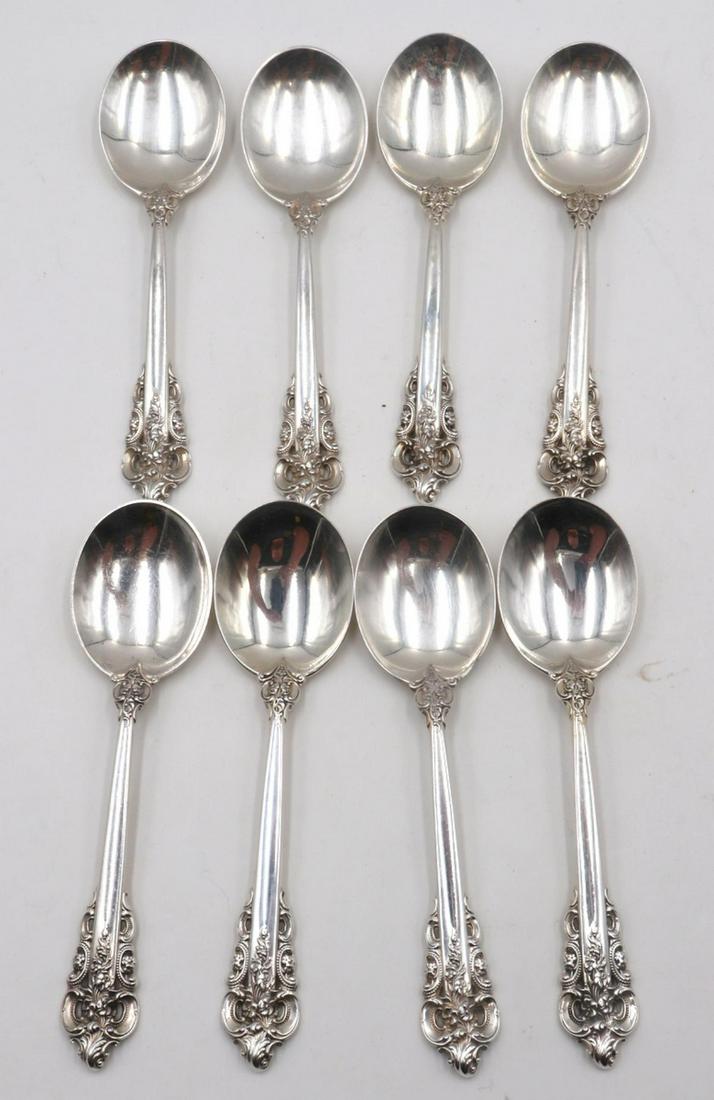 8 Pc. Wallace "Grande Baroque" Sterling Cream Soup (1 of 3)
