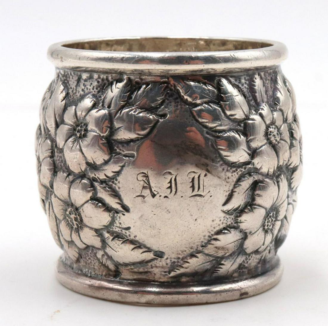 Early Coin Silver Repousse Napkin Ring (1 of 2)