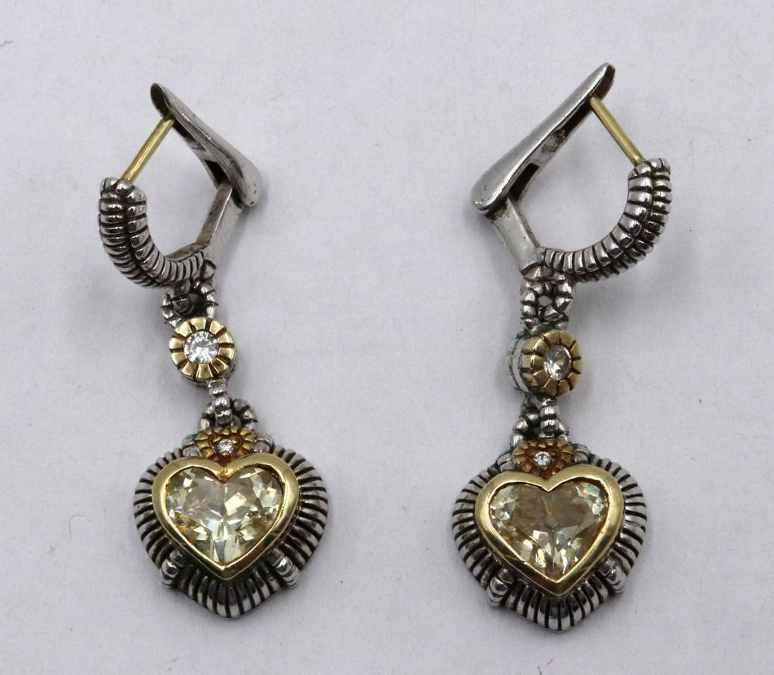 Judith Ripka 18Kt & Sterling Heart Earrings (1 of 2)