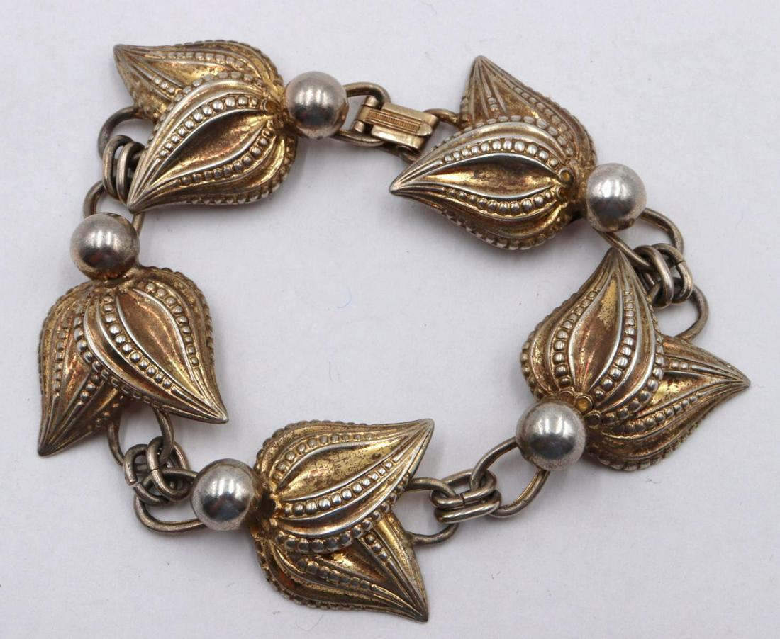 Vermeil Sterling Silver Bracelet: Vermeil Sterling Silver Bracelet. Measures approx. - 7" long. Weight - 24.34 grams.