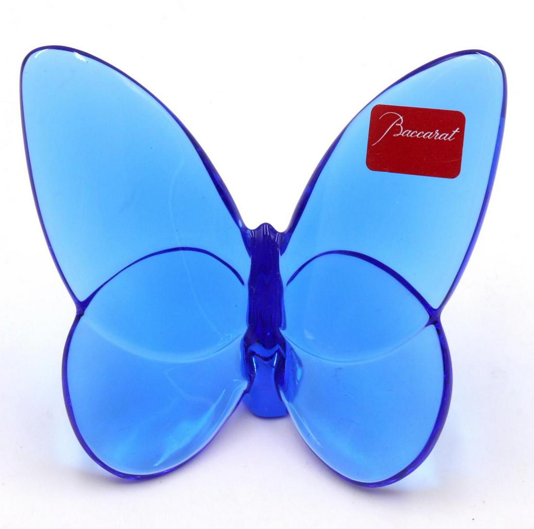 Baccarat Blue Crystal Butterfly Paperweight (1 of 3)