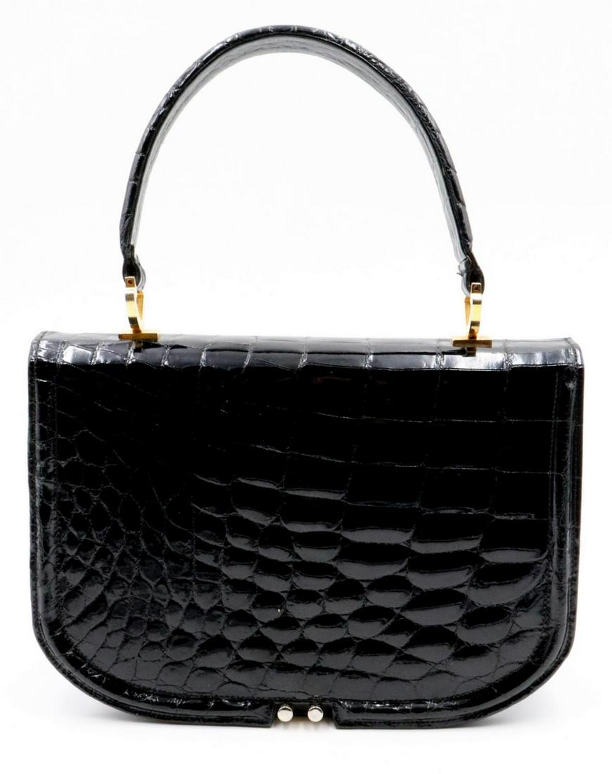 French Black Alligator Skin Purse (1 of 3)