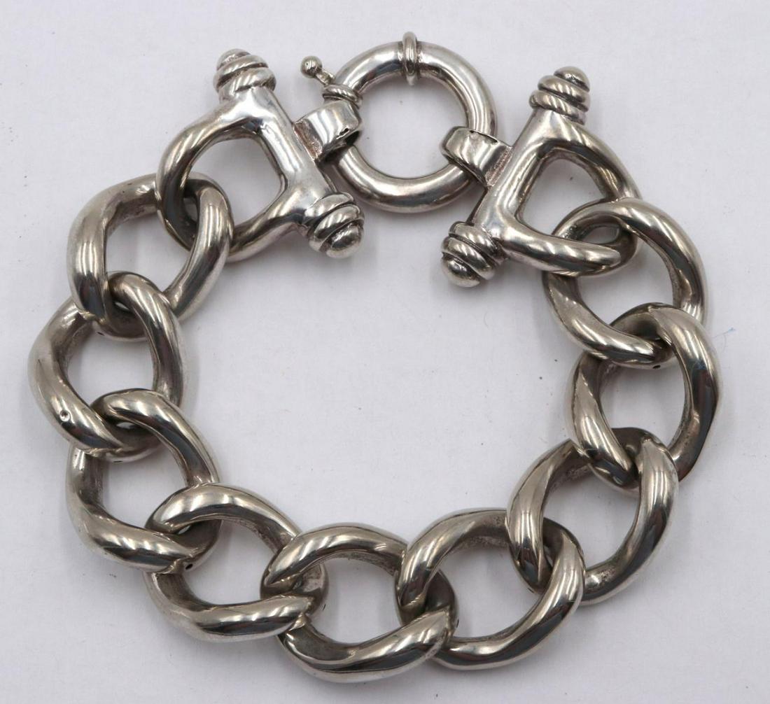 Beautiful Large Link Sterling Silver Bracelet (1 of 2)