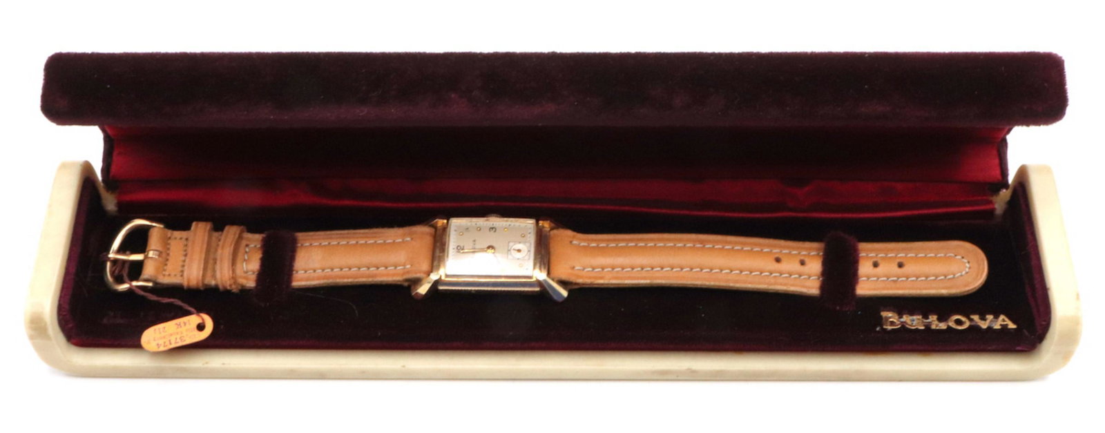 Bulova 14Kt "His Excellency" Wristwatch: Bulova 14Kt "His Excellency" Wristwatch. 21 J, new old stock with original band and both inner and outer boxes.
