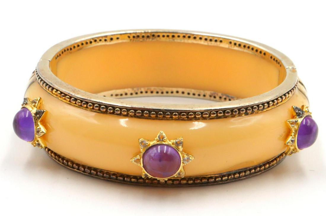 Cristina Sabatini "Fleur de Lis" Amethyst Bangle (1 of 2)