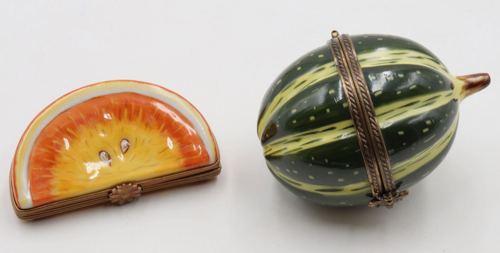 Two Limoges Hand Painted Porcelain Pill Boxes (1 of 2)