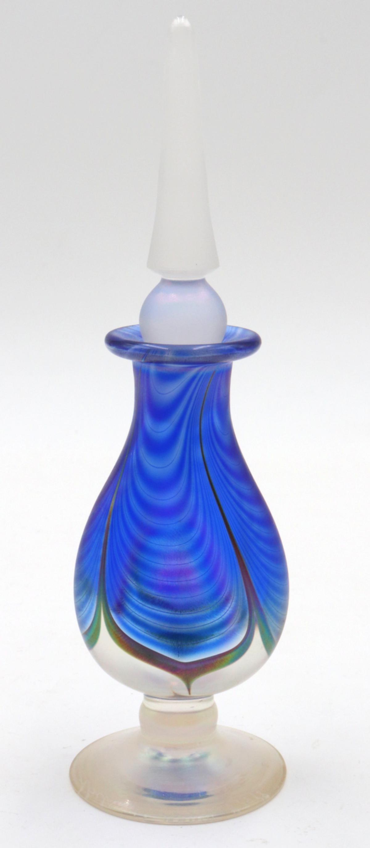 Stuart Abelman Iridescent Art Glass Perfume Bottle (1 of 3)