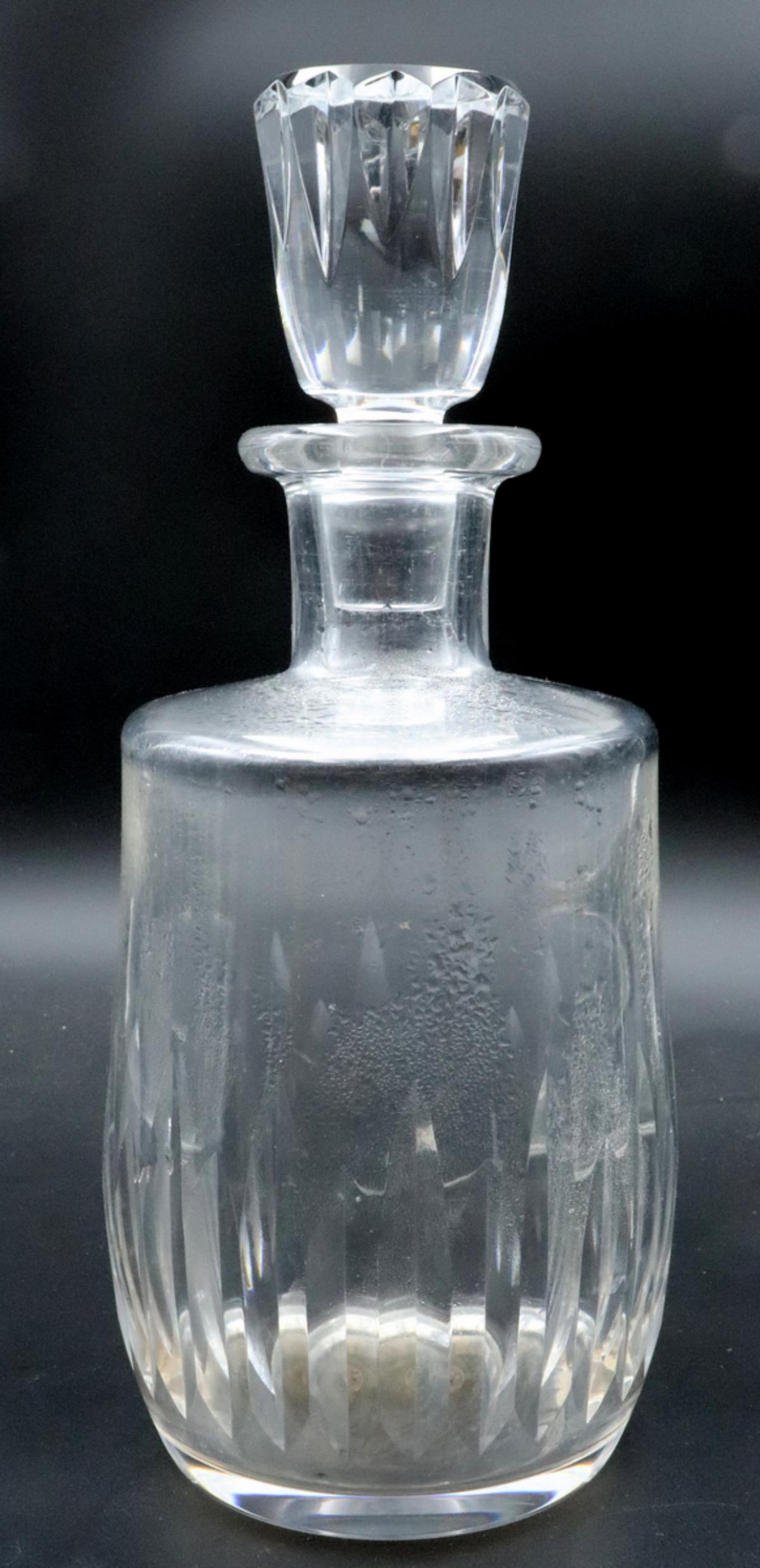 Baccarat Crystal Decanter: Baccarat Crystal Decanter. Measures approx. - 10" high x 4 3/8" diameter.