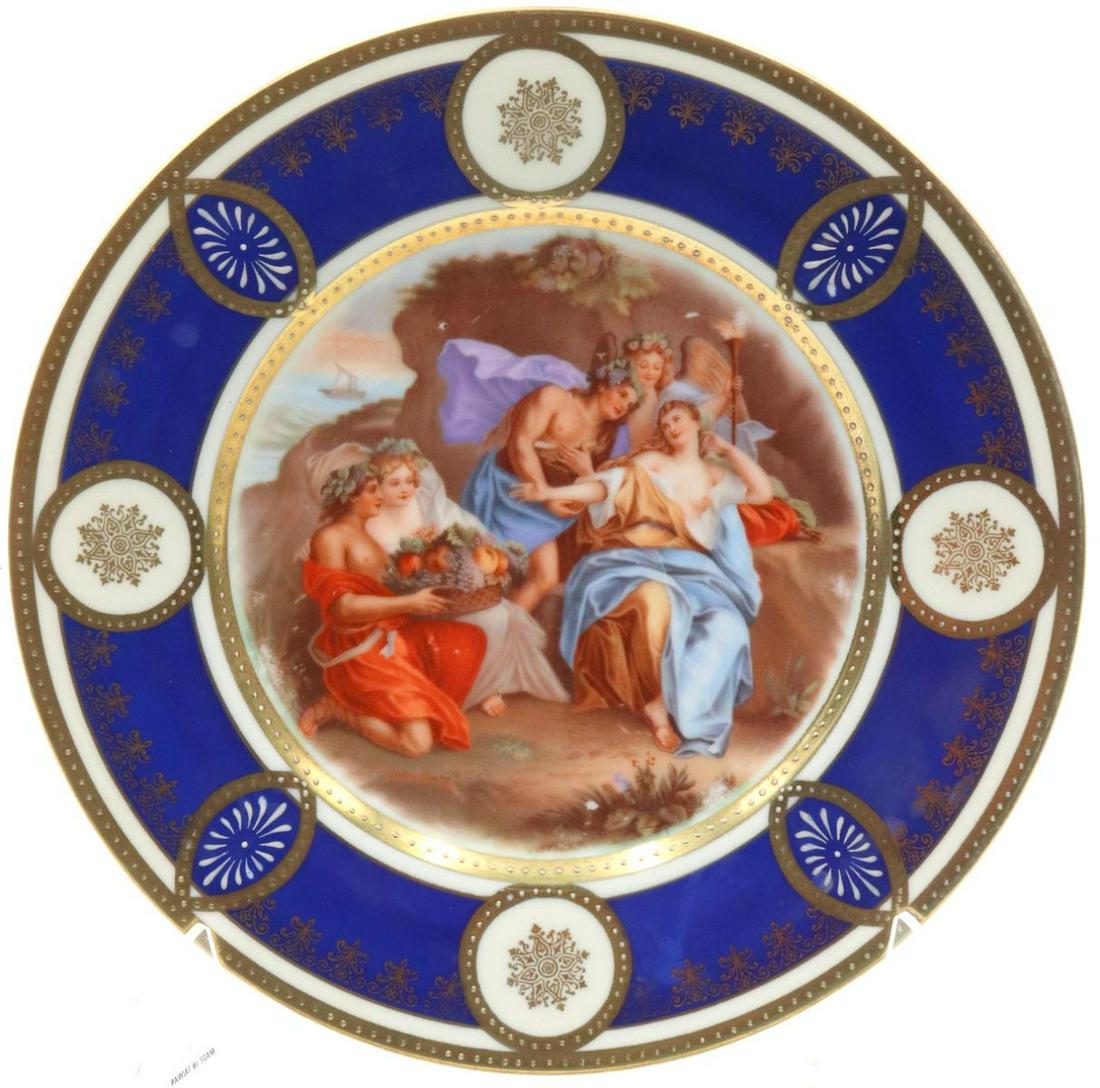 Antique French Hand Painted Porcelain Plate (1 of 3)