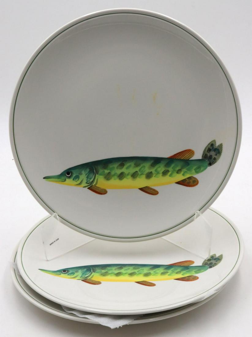 3 Pc. Villeroy & Boch "Atlantic, Pike" Dinner Plates: 3 Pc. Villeroy & Boch "Atlantic, Pike" Dinner Plates. Measures approx. - 10 3/8" diameter.