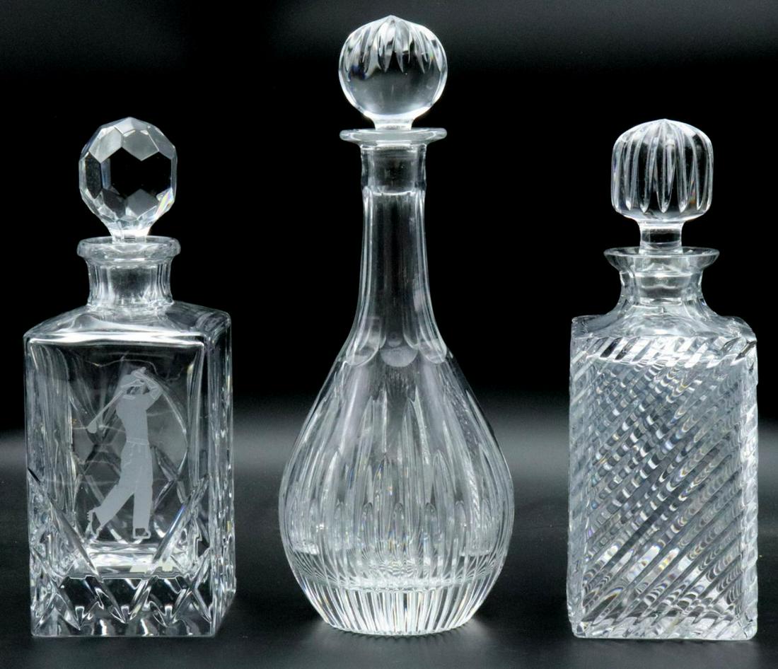 Lot of Three Crystal Decanters (1 of 4)