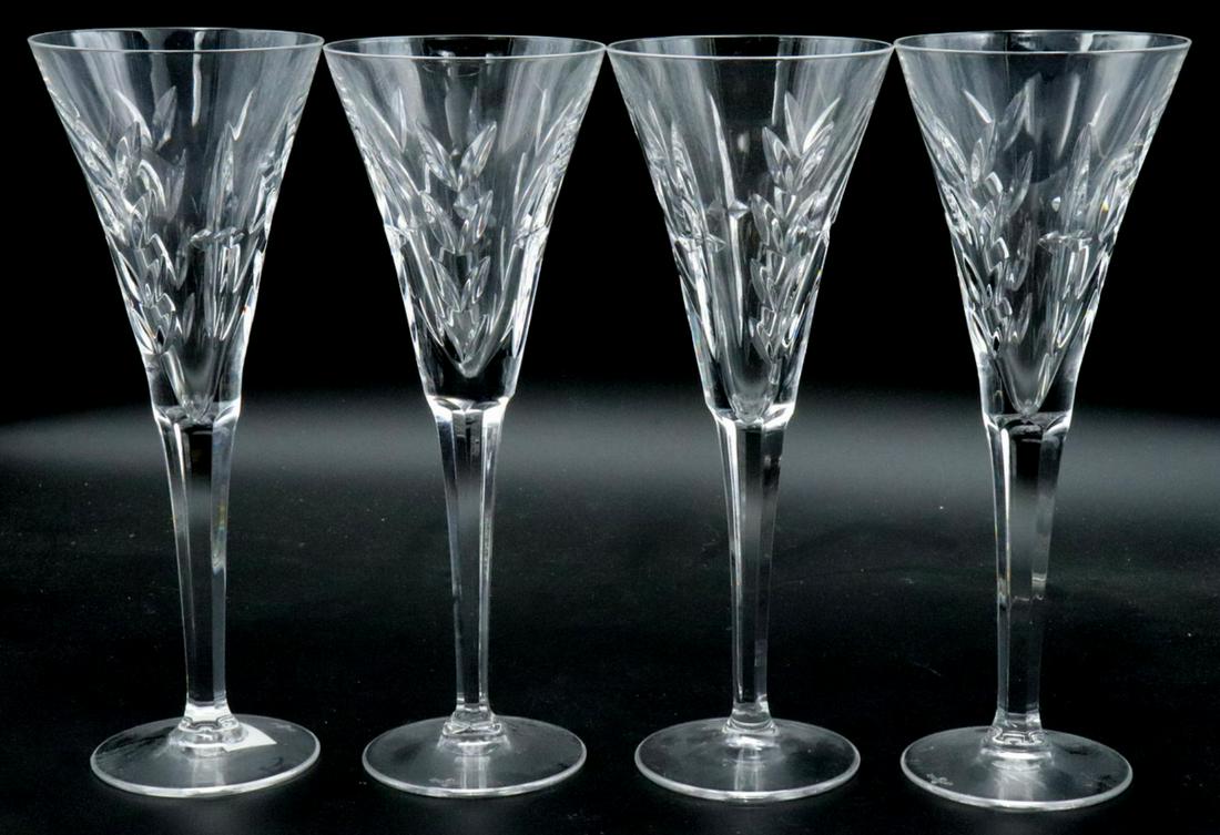4 Pc. Waterford "Lincoln" Crystal Champagne Flutes (1 of 3)
