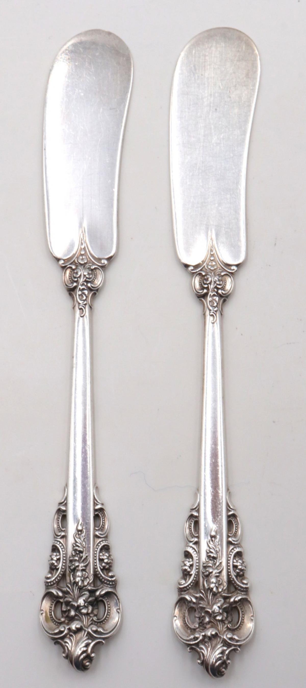 2 Pc. Wallace "Grande Baroque" Solid Sterling Butter Spreaders (1 of 3)