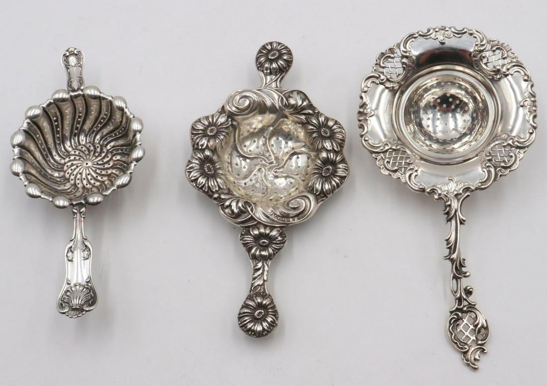 Lot of Sterling Silver Tea Strainers (1 of 5)
