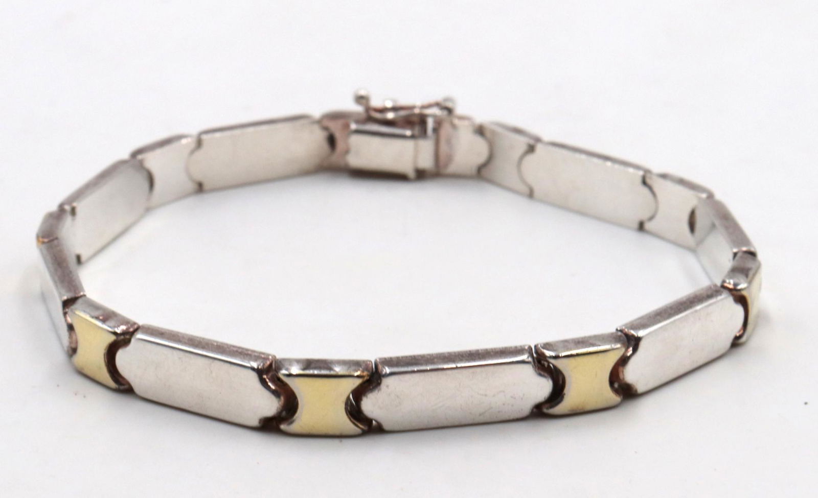 Signed M Two-Tone Sterling Bracelet (1 of 2)