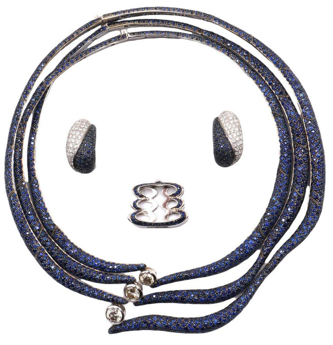 Fabulous Popley & Son's 18Kt Sapphire & Diamond Suite (1 of 5)