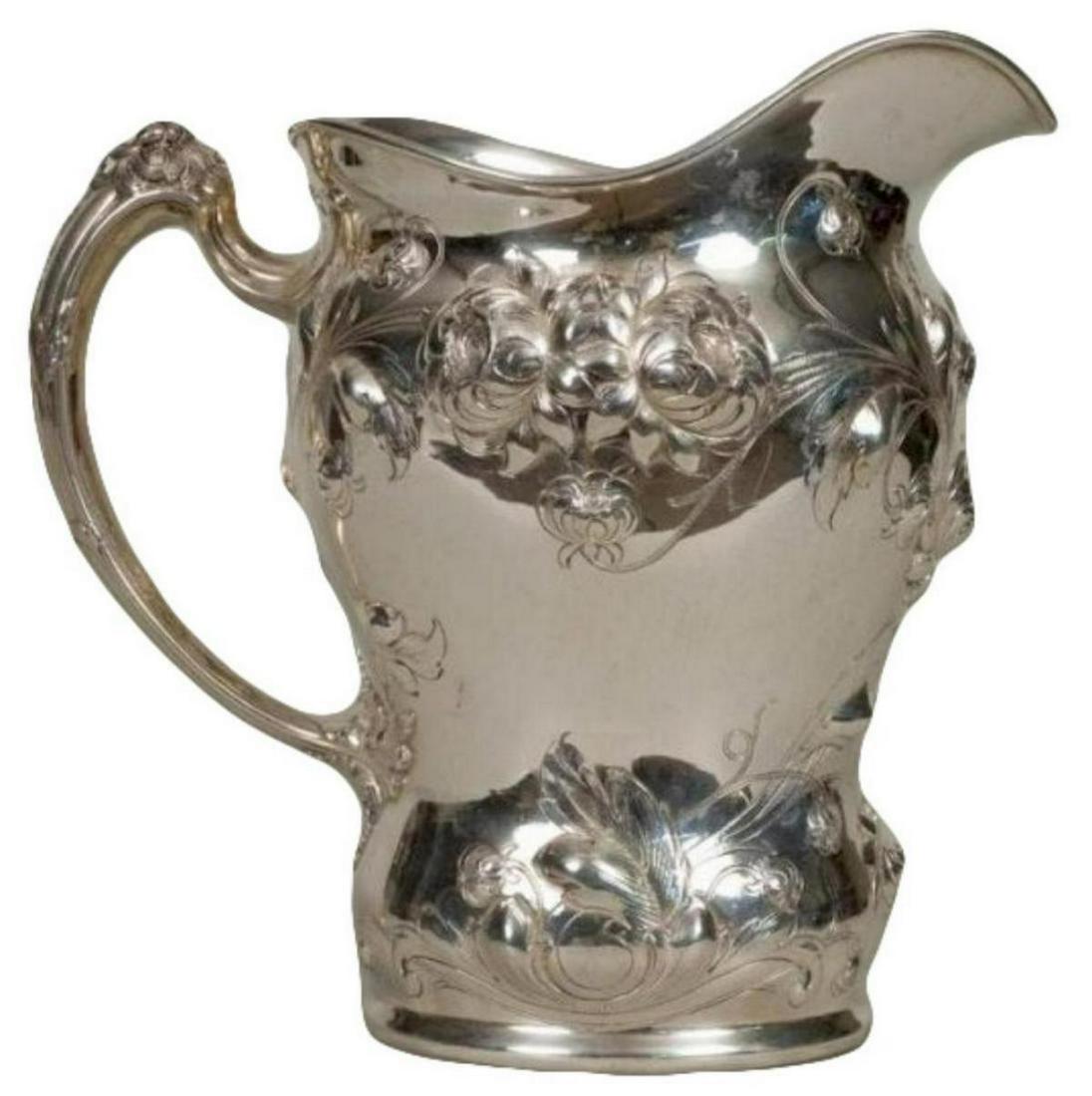 Rare Gorham High Relief Sterling Water Pitcher (1 of 4)