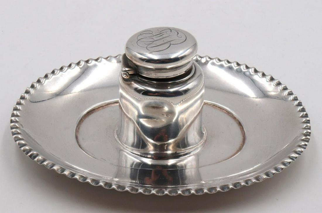 Vintage Tiffany & Co. Sterling Inkwell & Tray (1 of 4)