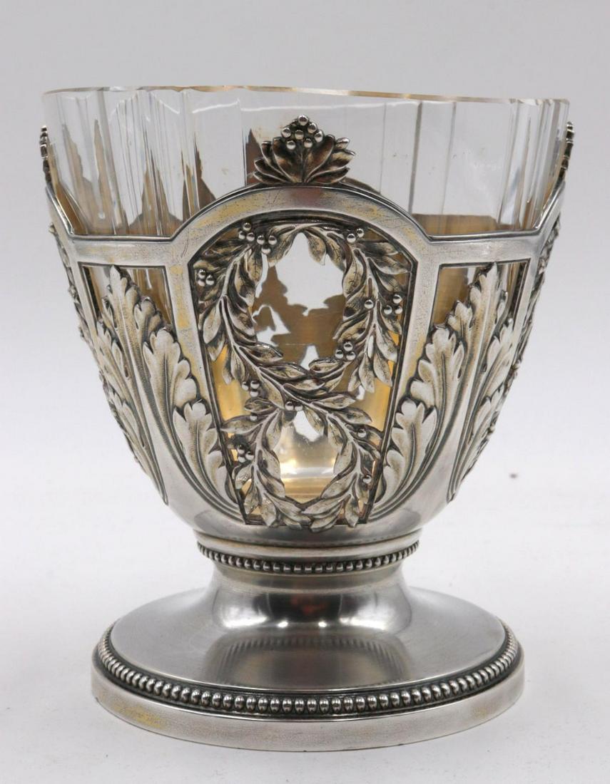 A Risler & Carre Paris French Sterling & Glass Footed Bowl (1 of 4)