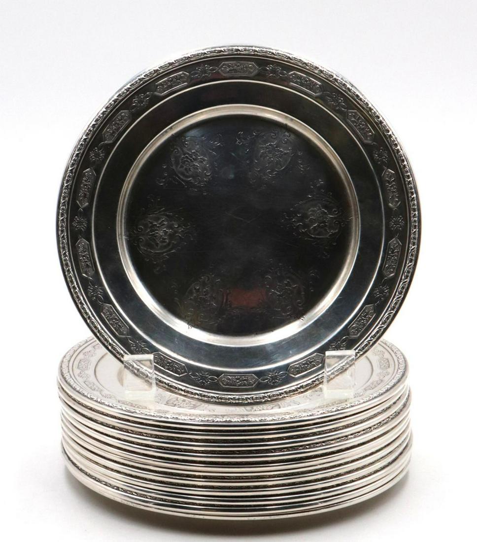 12 Pc. Towle "Louis XIV" Sterling Silver Plates (1 of 3)