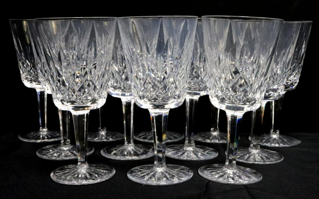 12 Pc. Waterford "Lismore" Crystal Water Goblets (1 of 5)