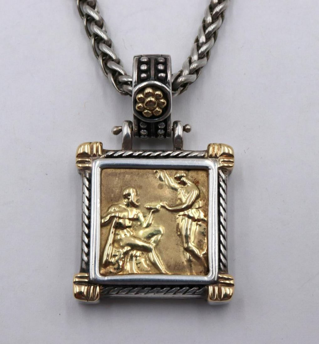 18Kt & Sterling Silver Pendant w/ Necklace (1 of 3)