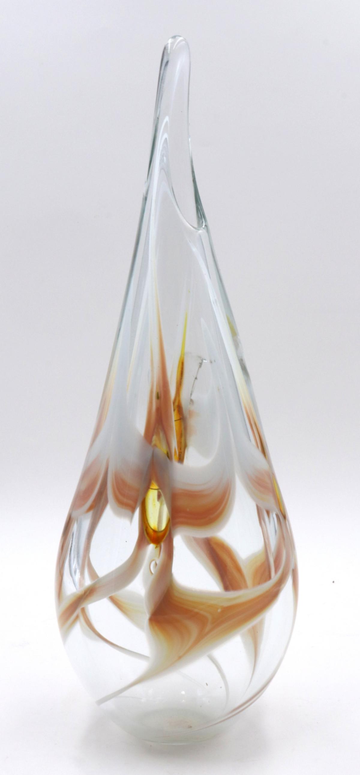 Signed Studio Art Glass Vase (1 of 3)