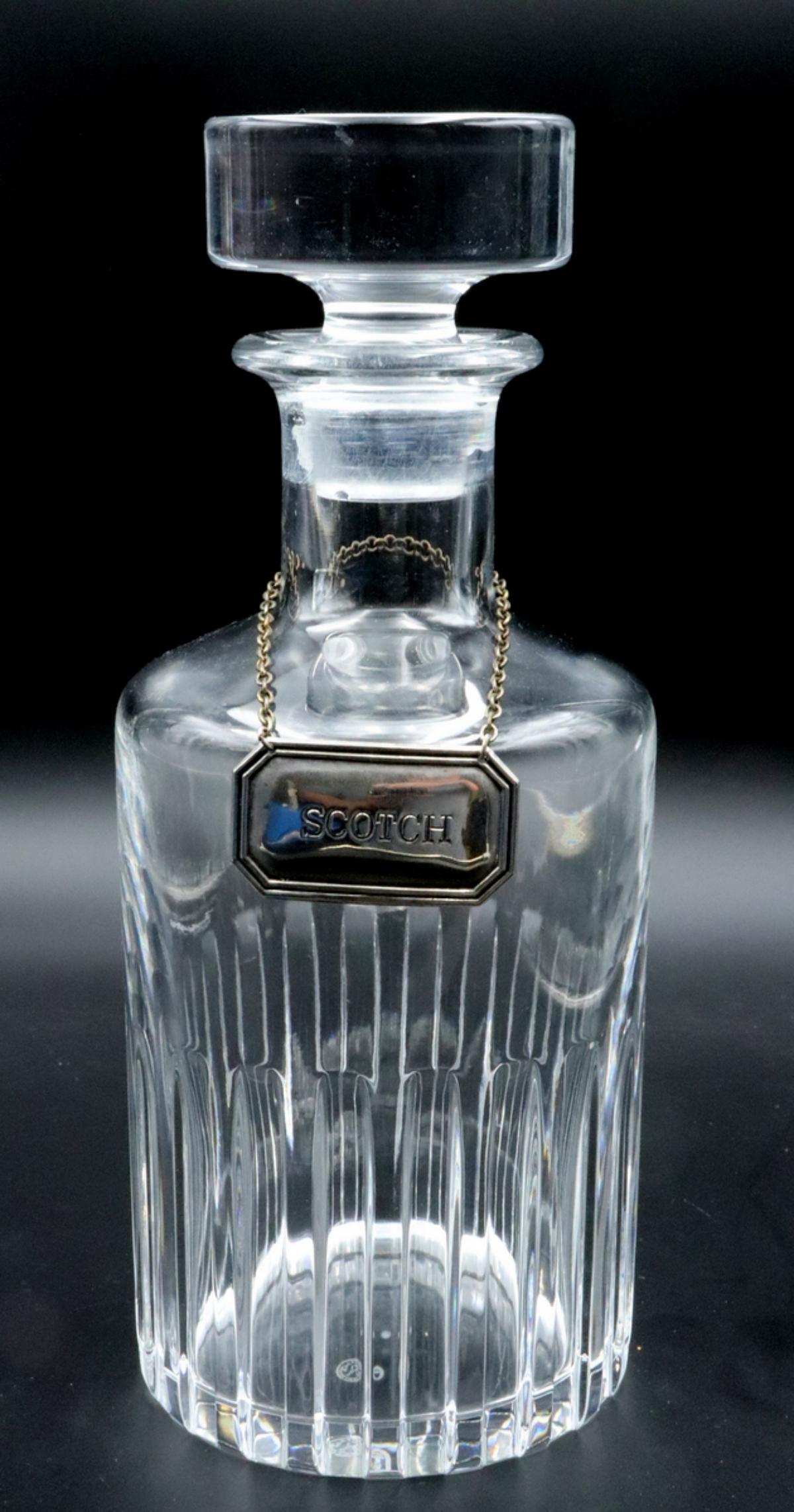 Baccarat Crystal Decanter: Baccarat Crystal Decanter. Measures approx. - 10 1/8" high x 4 1/2" diameter.