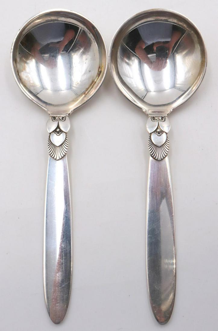Georg Jensen "Cactus" Sterling Silver Cream Soup Spoons (1 of 3)