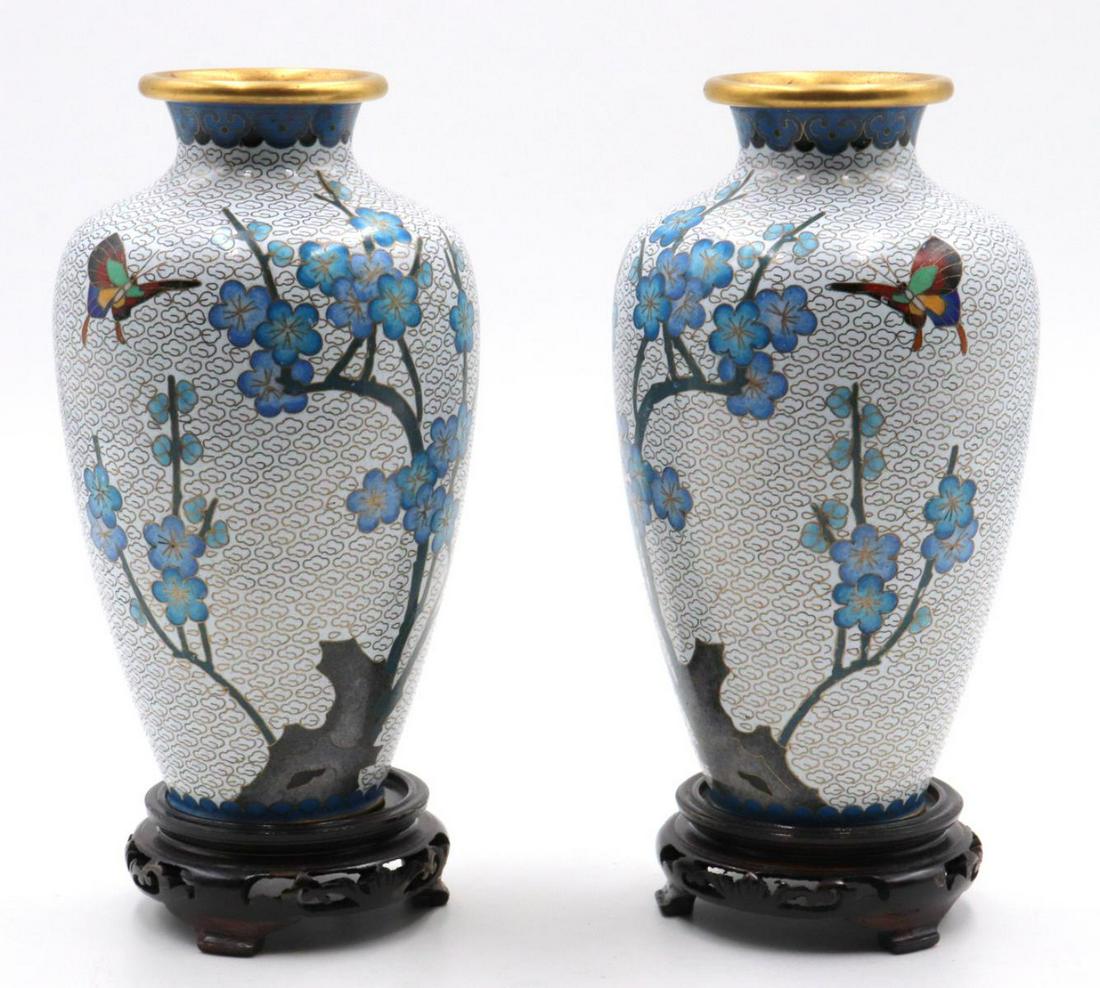 Pair of Chinese Cloisonne Vases (1 of 3)