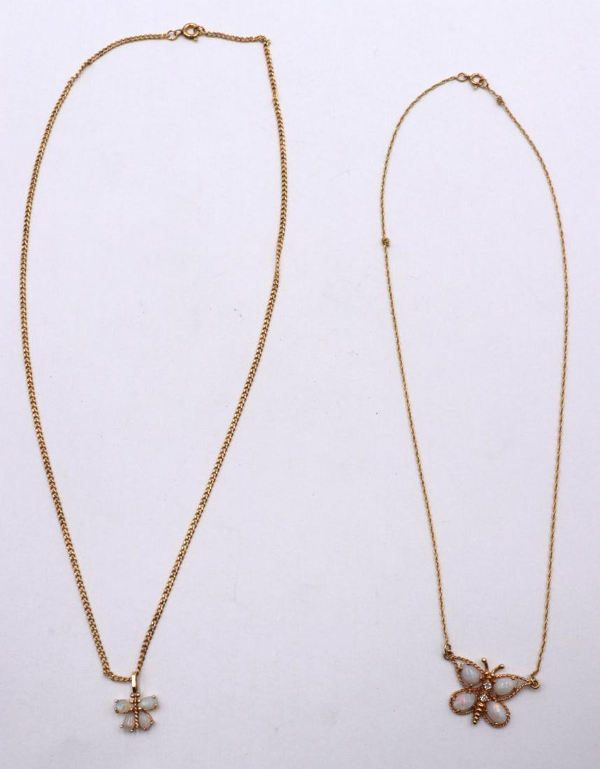 Lot of Two 14Kt & Opal Necklaces (1 of 2)