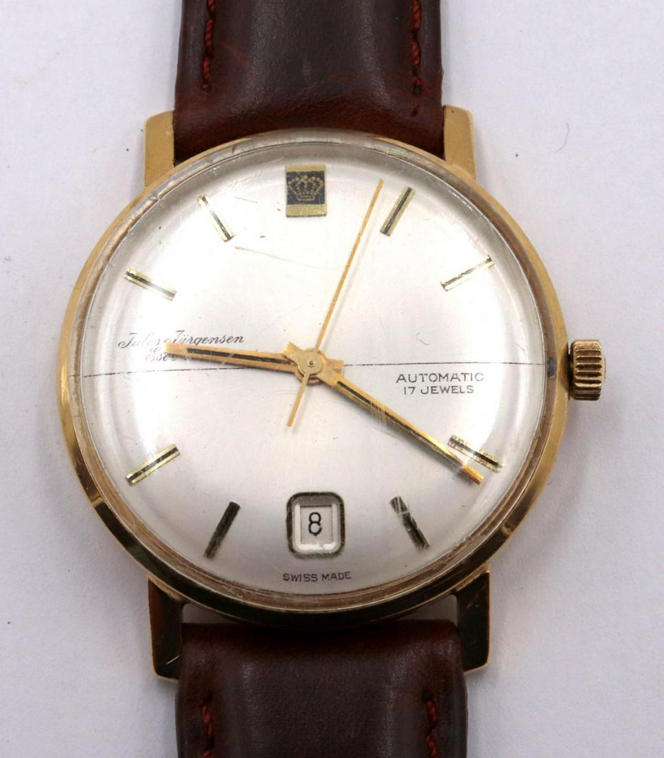 Jules Jurgensen 10Kt Gold Filled Automatic Wristwatch: Jules Jurgensen 10Kt Gold Filled Automatic Wristwatch. Original crown, 1960's, date window.