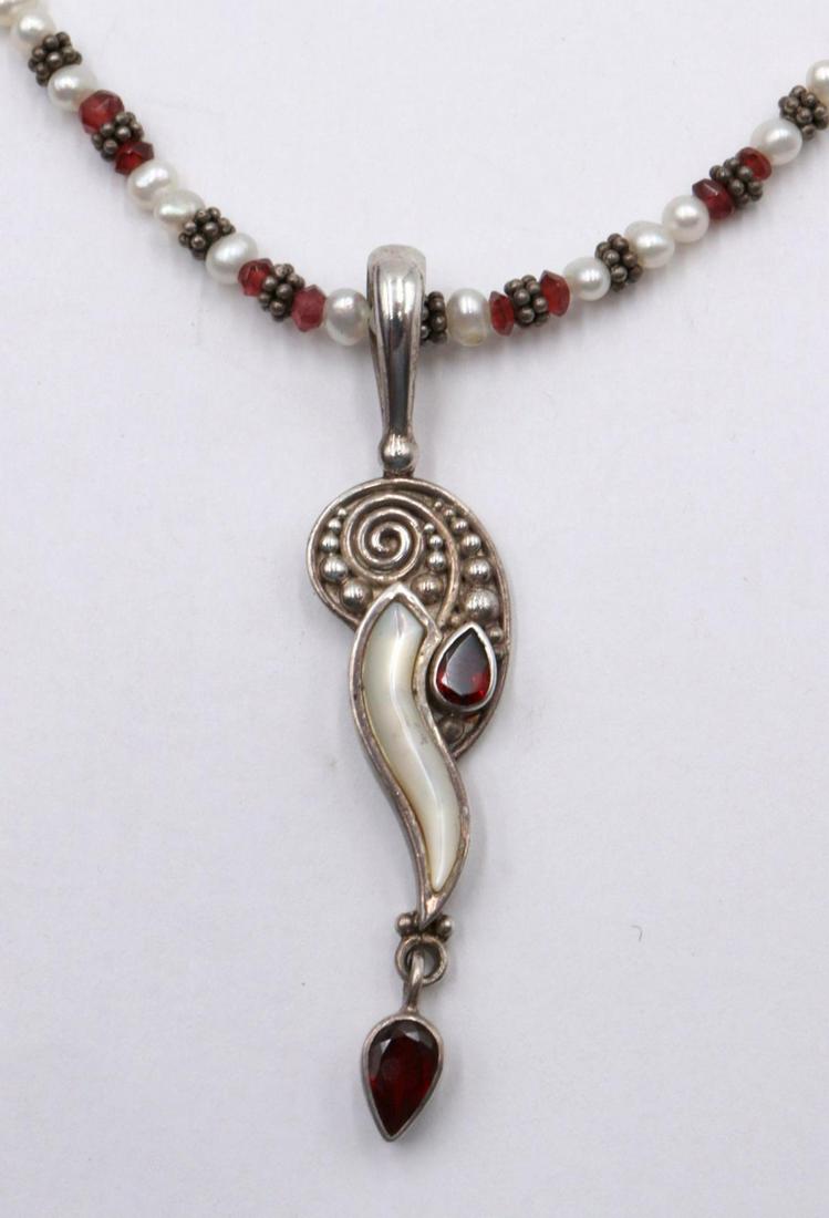 Sterling Silver & Semi-Precious Stone Necklace (1 of 3)