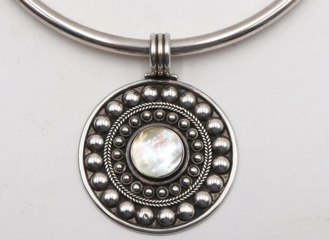 950 Silver & MOP Pendant w/ Necklace (1 of 3)