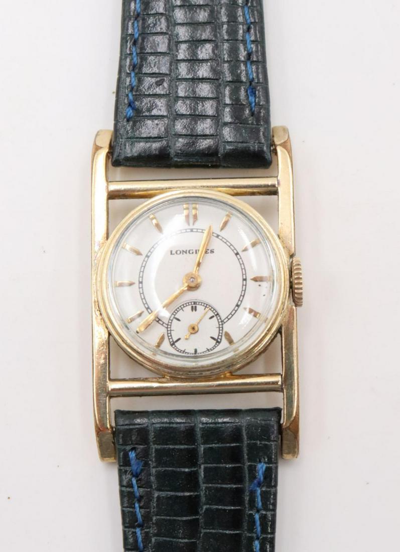 Longines Mainliner Art Deco Drivers Watch: Longines Mainliner Art Deco Drivers Watch. 17 jewels, swiss, gold filled, 1940's.