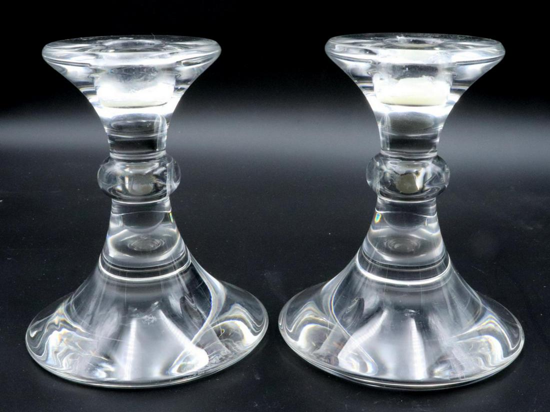 Pair of Val St. Lambert Crystal Candle Sticks (1 of 2)