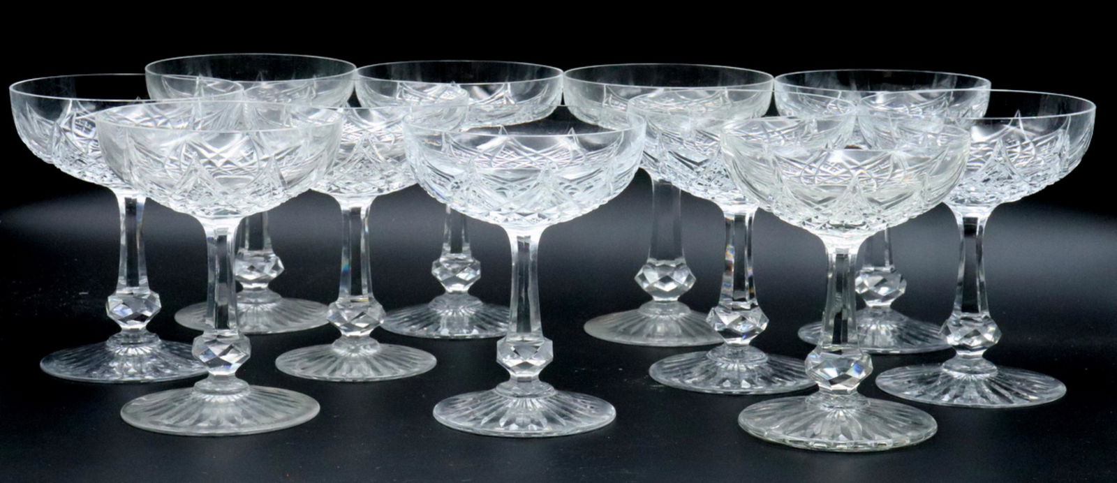 11 Pc. Baccarat "Colbert" Crystal Champagne Glasses (1 of 6)