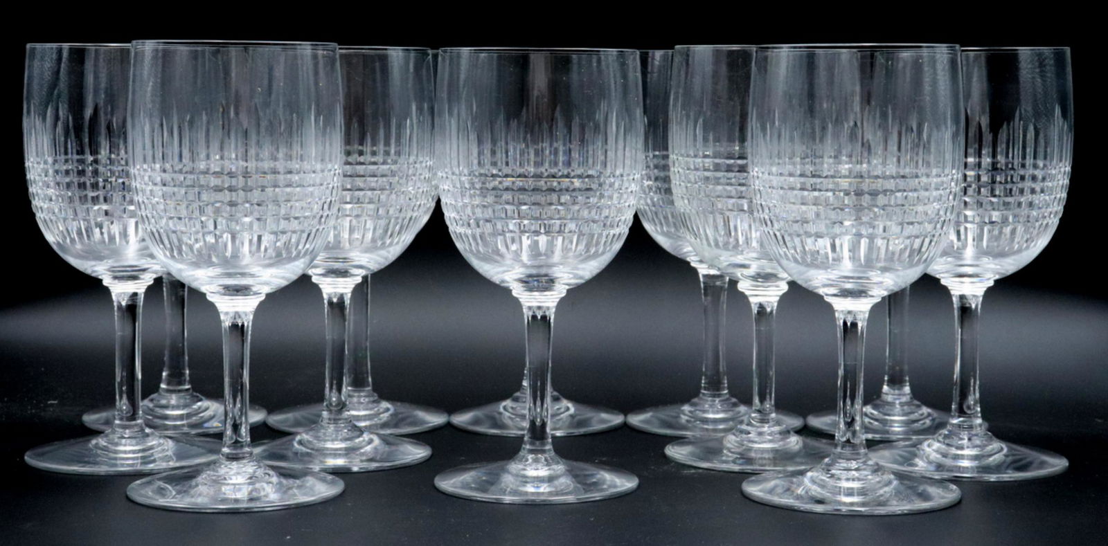 12 Pc. Baccarat "Nancy" Crystal Tall Water Goblets (1 of 5)